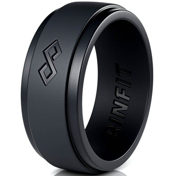 Silicone Ring for Men- Black - Lifetime Warranty! | Rinfit Design Dark Gray / Size 12